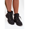 Zateplené čierne dámske turistické topánky, LCJ-25-31-3911L BLK__40385-37 37