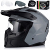 MOTOCYKLOVÁ PRILBA 4v1 VITO PREDATOR GREY ODNÍMATEĽNÁ ČEPEĽ + STRIEŠKA + 2x SKLO