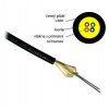 XtendLan FO kabel, 9/125, 4c, DROP, 3,6mm LS0H, černý, G.657A, 1000N, 2km cívka s konektory