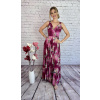 Kvietkované bordovoružové dlhé letné šaty Veľkosť: XXS-32