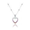MINET JMAS0235CN45 - MINET Stříbrný náhrdelník srdce se zirkony v červených odstínech
