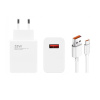 Xiaomi MDY-14-EL USB-A 33W cestovná nabíjačka + USB-C 6A Datový Kabel White (Bulk)