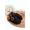 Detské čierne šľapky na korkovej podrážke, 351-2A BLACK__32371-30 30