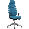 Mercury Ergonomická kancelářská židle SPINE s opěrkou hlavy, černý plast tyrkysová, sezení 8 hodin denně