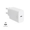 Adaptér FIXED s výstupom USB-C a podporou PD 30 W biely