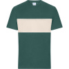 James & Nicholson Tričko JN Colour-Block 8049, bio bavlna, krátký rukáv, unisex COT028049amr05-smoky green 2XL Zelená smoky/písková