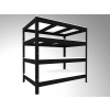 Regál do garáže Biedrax 45 x 90 x 90 cm, čierny, 4 police biele lamino 12mm, nosnosť 300 kg na policu