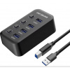 PremiumCord USB 3.2 Superspeed HUB 4-portový s vypínačmi portov KU3HUB4G