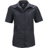 James & Nicholson Košile JN 643, popelínová, business, krátký rukáv, dámská COT02064300200-black Černá XS