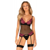 Košieľka Obsessive Rosenty corset Farba: Čierna, Veľkosť: XS/S