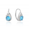 Beneto Nádherné stříbrné náušnice s modrými zirkony AGUC2681-L.BLUE