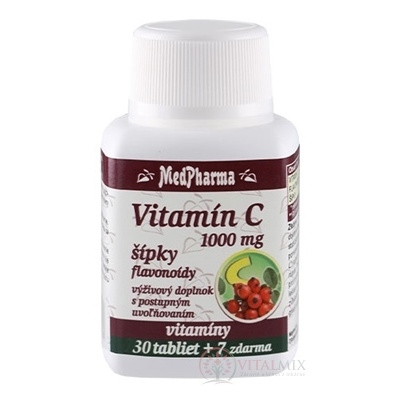 MedPharma VITAMÍN C 1000 mg so šípkami tbl (s postupným uvoľňovaním) (30+7) 37 ks