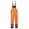 PORTWEST HI-VIS NOHAVICE S489 / Zateplené reflexné nohavice s trakmi - HV oranžová XXL