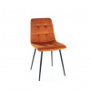 SIGNAL MEBLE Jedálenské kreslo Signal MILA VELVET, čierny mat/oranžová bluvel 4215