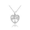 MINET JMAN5013SN45 - MINET Stříbrný náhrdelník STROM ŽIVOTA V SRDCI s bílými zirkony