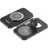 MagSafe bezdrôtová nabíjačka ChoeTech 3-in-1 MagSafe Wireless Charger Black (T616-F)