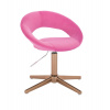 LuxuryForm DESIGN Kozmetická stolička NAPOLI VELUR na zlatom kríži - ružová