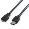 Kábel USB 3.2 Gen 1, A-MICRO-A(3.0) M/M 2m, 5Gbps, čierny