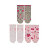 Sterntaler dievčenské 3 páry, sivé, kvietky, srdiečka, jahôdky 8322227, 18 4055579616875