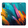Flip pouzdro iSaprio - Huawei P30 Lite - Orange Paint 02 - kapsičky na karty (Knížkový flip kryt, obal, pouzdro iSaprio na mobil Huawei P30 Lite - Orange Paint 02 - 360° ochrana telefonu, přihrádka na