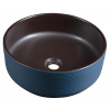 Sapho PRIORI keramické umývadlo na dosku O 41 cm, modrá/hnedá SPH PI033