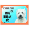 Tabulka DAFIKO west highland white terrier 21 x 14,5 cm.