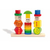 Drevená skladačka figúrky Stacking Puzzle Figures Eichhorn farebné a vzorované tvary 21 dielov od 12 mes EH73422