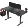 ULTRADESK Herný stôl LEVEL V2, 140x68cm, 72-117cm, elektricky nastaviteľná výška, s XXL podložkou pod myš, držiak slúchadiel aj ná UDESK-LVA-BB