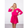 Dámske šaty zdobené flitrovým vreckom MI9004 fuchsia