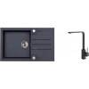 Alveus SET kuchynský granitový drez ROCK 130 so sifónom 78x48 a batéria AFRA - farba Black SETA20135