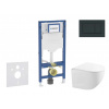 GEBERIT - Duofix Set předstěnové instalace, kompaktního klozetu Gaia a sedátka softclose, tlačítko Sigma30, černá lesk/černá mat SANI11CA5120B