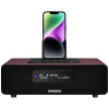 Sangean DDR-38 stolný rádio DAB+, DAB, FM Apple Dock, AUX, Bluetooth s USB nabíjačkou, vr. diaľkového ovládania, funkcia alarmu hnedá; A500323