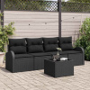 Sada zahradních pohovek 5 pcs Černá 55 x 55 x 37 cm Poly ratan Černá 3345913