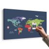 Obraz na korku mapa sveta s dominantami