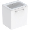 GEBERIT Selnova Square závesná skrinka s umývadlom s úzkym okrajom (s otvorom/s prepadom), 1 dvierka, 600 x 480 x 652 mm, biela/lakovaná s vysokým leskom, 501.252.00.1