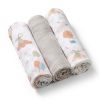 BabyOno Textilná plienka, farebná, 3 ks, bambus, svetlosivá, 397/09