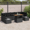 zahrada-XL Záhradný jedálenský set 8 pcs Čierna, Hnedá 100 x 55 x 73 cm 3349932