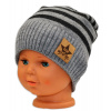 BABY NELLYS Jesenná/zimní prúžkovaná čiapka - sv.sivo/grafit Baby Nellys