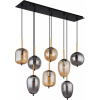 Globo Lighting Blacky závesné svietidlo x40 W čierna-dymová-jantárová 15345-8A