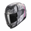 Moto přilba SCORPION EXO-520 EVO AIR FASTA matná černo/stříbrno/růžová - Velikost S