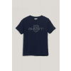 TRIČKO GANT RELAXED CONTRAST SHIELD T-SHIRT EVENING BLUE