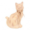 Mačka s mašľou - figúrka z polyresinu, imitácia dreva