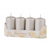 Sviečky 40 x 75mm metal mat 4 ks Farba: stříbrná