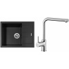 Set Sinks (dřez Amanda 650 Pureblack 26 + baterie Elka Chrom - lesklý) AM65026ELCL