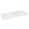 Sapho BRAHEA umývadlo 121x51,5cm (30+90cm), Rockstone, pravé, biela matná BL121R