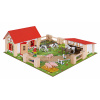 Drevená farma so zvieratkami Farmyard Small Eichhorn s dvoma budovami a dvorom 21 dielov