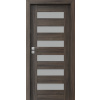 PORTA Doors Set BEZFALCOVÉ dvere KONCEPT C6, sklo Matné, 3D fólia Dub Tmavý + zárubňa PD-KON-C6-DT-BF