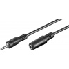 Kábel 3.5mm stereo jack M/F predlžovací 2m, čierny