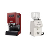 Gaggia Classic E24 BC, red + Ascaso H64, white