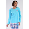 Vienetta Dámske pyžamo dlhé Happiness: tyrkysová L